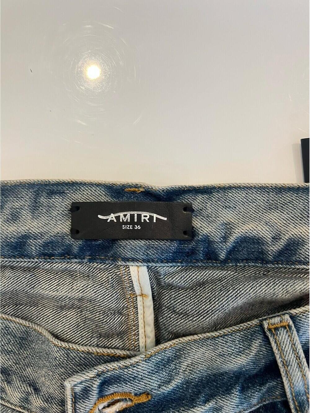 AMIRI $1690   Men’s  Indigo Varsity Tiger Straight Jeans Size 36 - Picture 8 of 16